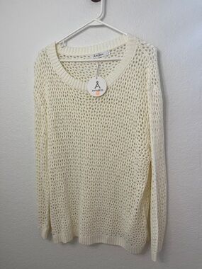 Anrabess Oversized Scoop Neck Sweater